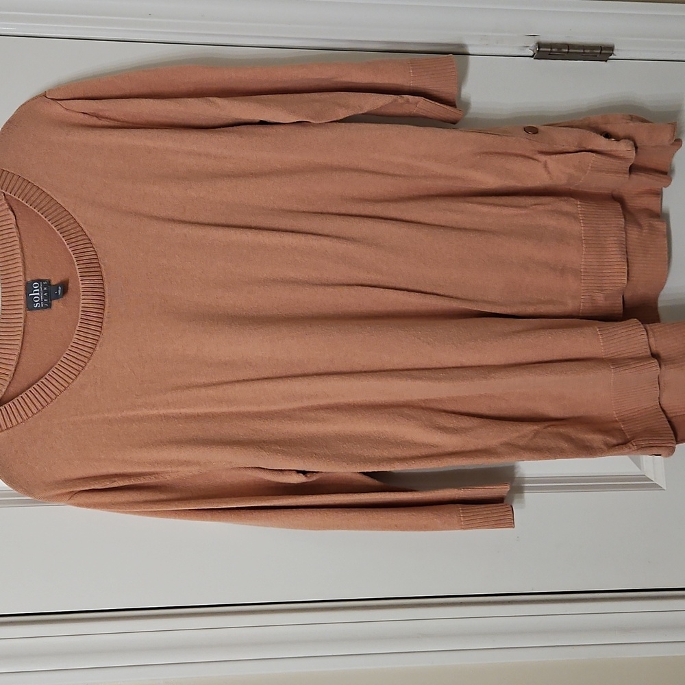 Womens Soho Peach Long Sleeve Sweater